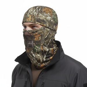 Cagoule de chasse camouflage respirante en maille, masque tactique intégral, cache-cou extérieur pour la pêche, le cyclisme, le jeu de guerre CS, couvre-chef sportif - Product Image 4