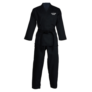Uniforme de Taekwondo Noir Uni, Durable, Respirant et Confortable, Nouveau Style, Tenue de Combat pour Arts Martiaux - Product Image 1