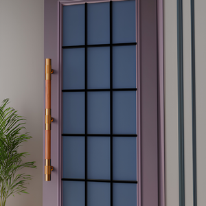 Poignée longue de porte principale en acier inoxydable SS 304, style rustique, finition PVD Or, Or rose, Noir, pour quincaillerie d'entrée en bois segmentée - Product Image 1