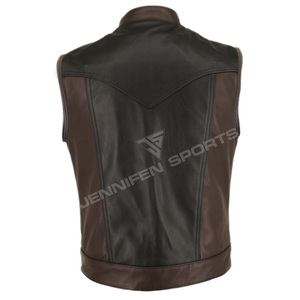 Chalecos de Motocicleta de Cuero Genuino Negro y Marrón para Hombre, Transpirables, de Moda, para Carreras, de Buena Calidad - Product Image 4