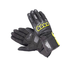 Riding <b>Gloves</b> Full Finger <b>Black</b> With Yellow Accents <b>Mesh</b> Panel Hook Loop Closure - Product Image 5