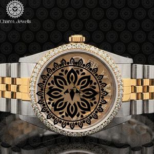 Charm_Jewells Men's Luxury Stainless Steel <b>Mechanical</b> <b>Watch</b> Round Case 36mm Analog Sapphire Dial Folding Clasp - Product Image 1