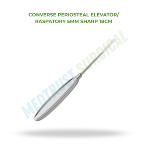Raspador Periósteo Converse de 5mm, Afilado, 18cm, Instrumento Quirúrgico Ortopédico para Raspado Óseo - Product Image 2