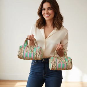 Mini sacs de voyage en coton matelassé pour femmes, qualité supérieure, style bohème, design imprimé - Product Image 1