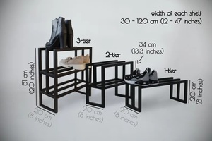 Compact Black <b>Shoe</b> Rack Two Tier <b>Space</b> <b>Saving</b> Organizer Strong Durable Frame Minimalist Design Stylish Entryway <b>Storage</b> Solution - Product Image 3