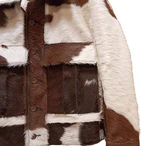 NAFA Customized <b>Men's</b> <b>Best</b> Quality Luxury <b>Box</b> Fit Solid Calf Hair Leather Bomber Jacket Single Breasted Casual Windproof - Product Image 4