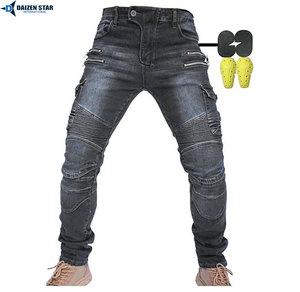 Jean en denim respirant renforcé d'aramide DAIZEN STAR pour moto avec protection en Kevlar, polyester/coton de haute qualité - Product Image 2
