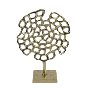 Escultura Moderna Abstracta de Hoja Hueca en Aluminio Dorado para Hotel y Hogar, Sala de Estar y Escritorio, Objeto Decorativo Elegante - Product Image 1