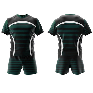 Conjunto de Camiseta de Rugby Sublimada Personalizada para Hombre, Diseño a Rayas, Absorbe la Humedad, Manga Corta, Ajuste Atlético, para Todas las Temporadas - Product Image 1