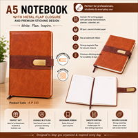 Agenda 2026 B5, couverture en similicuir PU bicolore, reliure cousue, pages d'écriture datées, marque-page en ruban gaufré, boucle pour stylo, personnalisable