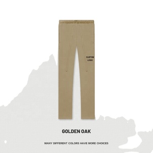 2024 Unisex Autumn Winter Dark Casual Lightweight French Terry Sweatpants Custom Logo High Elastic Waist <b>Drawstring</b> Pants - Product Image 4