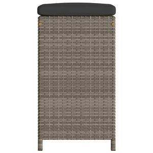 Juego de 2 taburetes de bar de jardín de ratán PE gris de 15,7 x 15,7 x 29,9 pulgadas para muebles de patio - Product Image 5