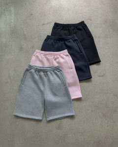 Pantalones Cortos de Forro Polar Personalizados para Hombre, Poliéster/Algodón, Gruesos, Transpirables, de Secado Rápido, con Cierre de Cordón, Estilo Urbano, Desgastados, Efecto Descolorido por el Sol - Product Image 4
