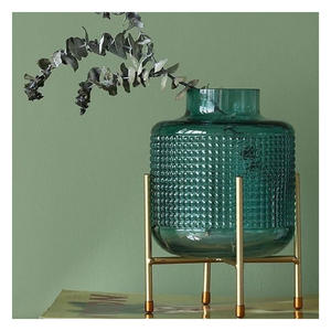 Grand vase à fleurs en verre de luxe, design Art Déco, pour hall d'hôtel et décoration Diwali - Product Image 2