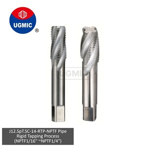 J12.SpT.SC-14-Rigid Tapping Process-1/16" 1/8" 1/4" -NPTF Pipe Taper Dryseal <b>Thread</b>- Spiral Flutes- Solid Carbide <b>Taps</b>-JIS Shank - Product Image 1
