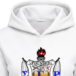 เสื้อฮู้ดพรีเมียมสีทองรอยัลบลู SGRho แขนยาว พิมพ์ลายตัวอักษรกรีก เสื้อสเวตเชิ้ตมีฮู้ดลำลองสำหรับชมรมนักเรียน ผ้าฟลีซสำหรับฤดูหนาว - Product Image 5