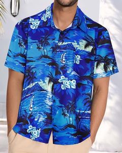 Camisa de moda para hombre, manga corta, estampado floral tropical, informal, para playa, con botones, verano, vibrante, colorida, camiseta de verano para hombre - Product Image 5