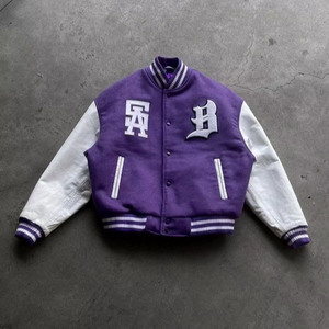 Custom Varsity <b>Jackets</b> Men Embroidery Letterman <b>Jacket</b> <b>Leather</b> Sleeves High Quality College Bomber <b>Jacket</b> Bulk OEM - Product Image 6