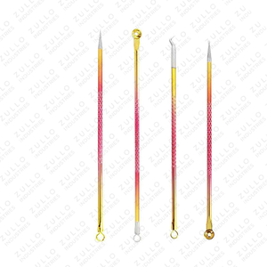 Juego de Extractores Faciales de Acero Inoxidable con Acabado de Color, 4 Piezas, Kit de Eliminación de Puntos Negros y Acné, Extractor Facial de Acero Inoxidable Premium - Product Image 2