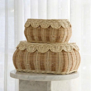 Cesta de Mimbre Hecha a Mano, Hermosa y Versátil, con Diseño Divertido para Guardar Juguetes y Artículos de Bebé, Transpirable y Suave al Tacto - Product Image 3