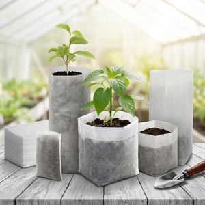 Breathable Felt Fabric Grow Bag 1 2 3 5 7 10 Gallon White Non Woven Nursery Bags Cocopeat Grow Bag for Coco Coir Garden - Product Image 2