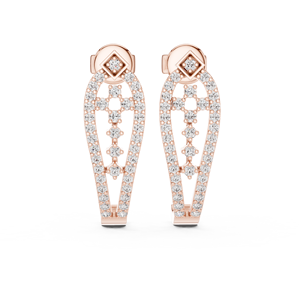 18K Rose Gold Plated 925 Sterling <b>Silver</b> Halo Sparkle Zircon Bali <b>Hoop</b> <b>Earrings</b> Elegant Fashion Jewelry Women - Product Image 2