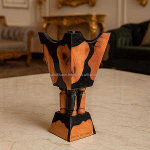Elegant Wooden Epoxy Bakhoor Burner Perfume Flame Aromatherapy <b>Diffuser</b> Ramadan Gift Decor - Product Image 4