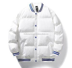 Red <b>Men's</b> Eco-Friendly Puffer <b>Jacket</b> <b>White</b> Stripes Hooded Windproof Worsted Fabric Winter Casual Standard Fit - Product Image 4
