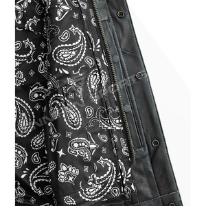 Chaleco de Cuero Vacuno Genuino Personalizado, a la Moda, para Motociclistas, Estilo Casual, Transpirable, sin Mangas, para Hombre - Product Image 4