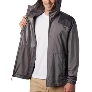 New Fashion Men <b>Lightweight</b> Hooded Windbreaker <b>Jacket</b> Full Zip Waterproof Casual Outdoor <b>Running</b> Training <b>Jacket</b> With Pockets - Product Image 5