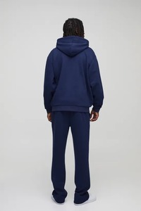 Survêtements personnalisés amples pour hommes, ensemble sweat à capuche zippé et pantalon de survêtement en molleton technique 400 GSM, fabriqués au Pakistan - Product Image 2