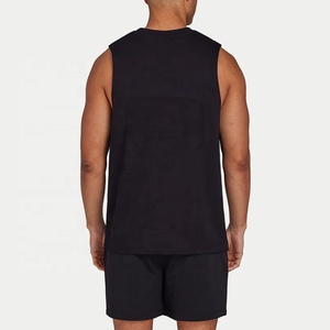 Men Vintage <b>Staple</b> Tank Top 100% Cotton Oversized Boxy Fit Dropped Custom Puff Printing Knitted Breathable Gym Use for Men Wear - Product Image 4