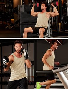 Men's Solid Color Sleeveless Tank Top O-Neck Quick Dry Knitted Polyester Muscle <b>Vest</b> Casual Wear - Product Image 4