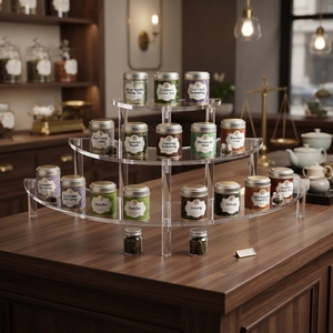 Acrylic Tiered <b>Display</b> Stand Clear <b>Display</b> <b>Shelf</b> Retail Counter Organizer for Cosmetics Jewelry and Accessories - Product Image 3