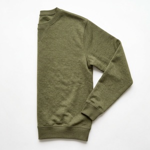 Sweat-shirt en molleton épais vert olive pour homme, imprimé graphique géométrique grue origami, épaules tombantes, style streetwear, col rond - Product Image 4