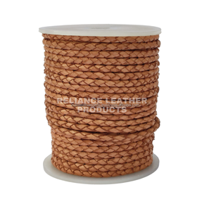 4mm Antique Natural Round Bolo <b>Braided</b> Leather <b>Cord</b> Leather Rope for Jewelry Making Kits - Product Image 5