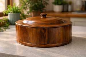 Caja de Almacenamiento Cuadrada de Madera Pulida Hecha a Mano con Compartimentos Divididos para Nueces, Frutos Secos, Decoración de Mesa, Artesanía - Product Image 2