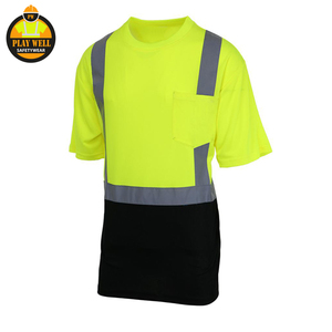 Short Sleeve Custom Logo Reflective Safety <b>Clothes</b> <b>Construction</b> High Visibility Worker T Shirts Hi Vis <b>Work</b> Wear - Product Image 5