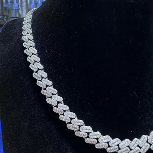 Luxury Diamond Cuban Link <b>Necklace</b> 925 Silver Iced Chain Premium Hip Hop Jewelry Sparkling Pave Diamond <b>Statement</b> <b>Necklace</b> - Product Image 3