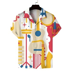 Camisa Guayabera Cubana con Estampado Personalizado, Cuello Cuadrado, Casual, 100% Poliéster Twill, Talla Grande - Product Image 3