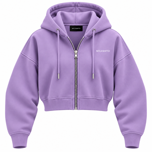 Sweat à capuche d'hiver surdimensionné à épaules tombantes pour femme, personnalisé, en molleton 100% coton, avec fermeture éclair, design personnalisé, couleur lavande premium - Product Image 1