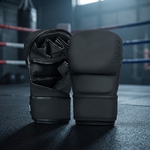 Gants de boxe demi-doigts RTS à sangle réglable et fermeture auto-agrippante pour adultes et jeunes – Équipement de protection pour arts martiaux et MMA - Product Image 2