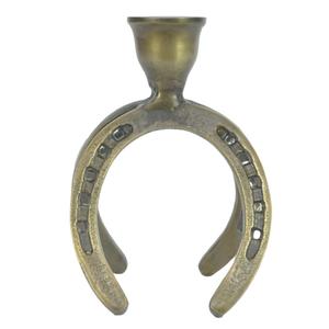 Brass Antique Horse <b>Shoe</b> Candle Stand Heat Resistance Equestrian Style Candle <b>Holder</b> Hot Sell - Product Image 1