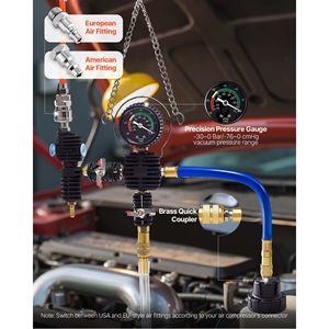 Kit Tester Pressione Liquido Refrigerante 47 Pezzi, Kit Riempimento Radiatore Sottovuoto con 3 Adattatori Metallici Universali per Sistema di Raffreddamento Auto - Product Image 5