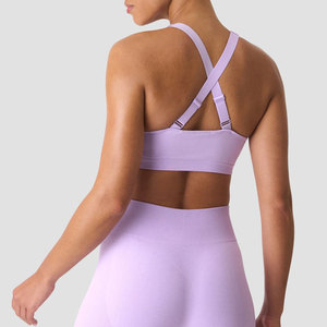 Sujetador deportivo de yoga para mujer, diseño cruzado en la espalda, de alta resistencia, personalizado, que absorbe el sudor, ajuste delgado, para gimnasio, atlético, de secado rápido, sin costuras - Product Image 2
