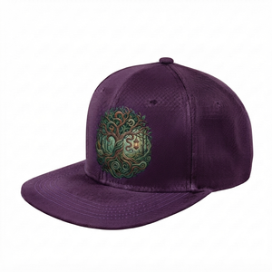 Ostriya Intl Custom Made Embroidered Logo 6-Panel Polyester/Cotton Snapback <b>Hats</b> <b>Flat</b> Brim Football Team Unisex Four Seasons - Product Image 1