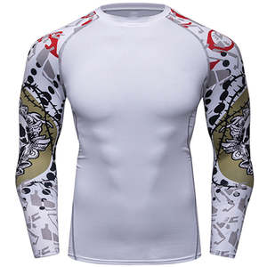 Rashguard MMA personnalisé de haute qualité pour hommes, vêtements de fitness et de gym, Spandex/Polyester 180g, manches courtes, respirant et confortable - Product Image 1