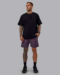 Pantalones Cortos Deportivos para Hombre, Color Morado Sólido, Secado Rápido, con Cordón Ajustable, Cintura Media, Estilo Casual, Tejido de Poliéster - Product Image 3