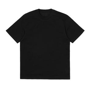 เสื้อยืดโอเวอร์ไซส์ผู้ชาย สีดำ ผ้าฝ้าย แขนสั้น คอกลม ลำลอง ผ้าเจอร์ซีย์ย้อมสีพื้น ทรงปกติ - Product Image 2