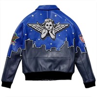 Veste en cuir Avirex brodée de haute qualité, disponible en différentes couleurs, tailles personnalisées, meilleure vente, veste en cuir de rêve pour unisexe
